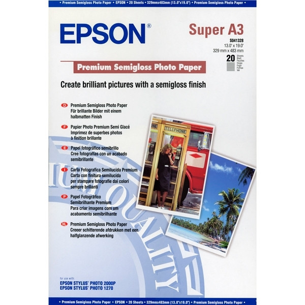 Epson Φωτογραφικό Χαρτί Epson S041328 Premium Semi-Gloss A3+ 250 g/m² (20 Φύλλα) C13S041328 064613 - 1