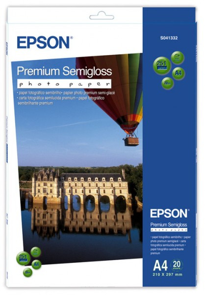 Epson Φωτογραφικό Χαρτί Epson S041332 A4 Premium Semi-Gloss 251g/m² (20 Φύλλα) C13S041332 064660 - 1