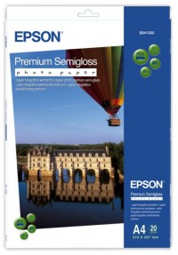 Epson Φωτογραφικό Χαρτί Epson S041332 A4 Premium Semi-Gloss 251g/m² (20 Φύλλα) C13S041332 064660