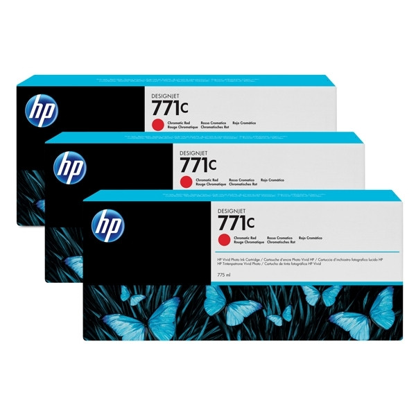 HP Μελάνι HP 771C (B6Y32A) Chromatic Red 3-pack B6Y32A 044258 - 1