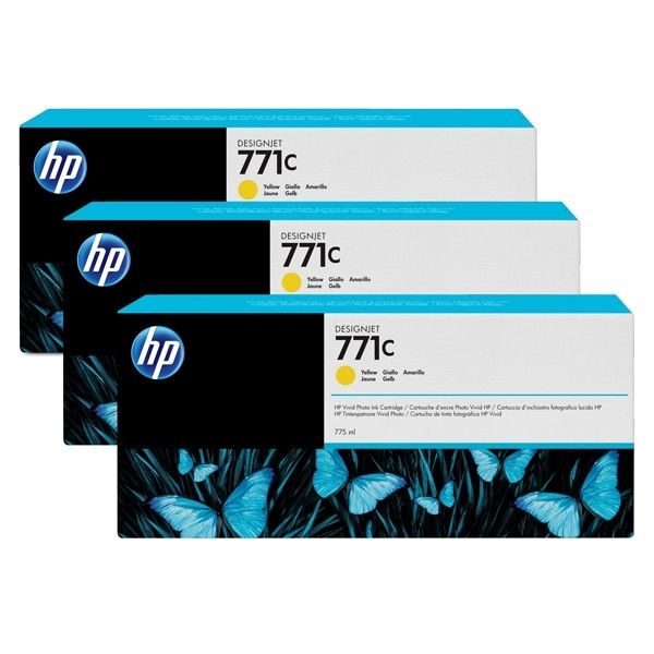 HP Μελάνι HP 771C (B6Y34A) Υellow 3-pack B6Y34A 044262 - 1