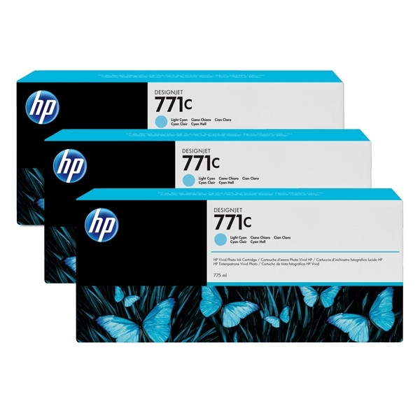 HP Μελάνι HP 771C (B6Y36A) Light Cyan 3-pack B6Y36A 044266 - 1