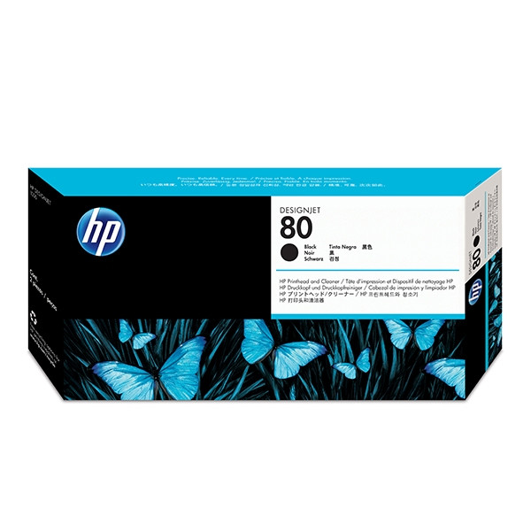 HP Printhead HP 80 (C4820A/AE) Black & Printhead Cleaner C4820A 031170 - 1