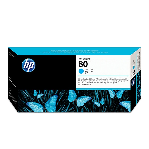 HP Printhead HP 80 (C4821A/AE) Cyan & Printhead Cleaner C4821A 031180 - 1