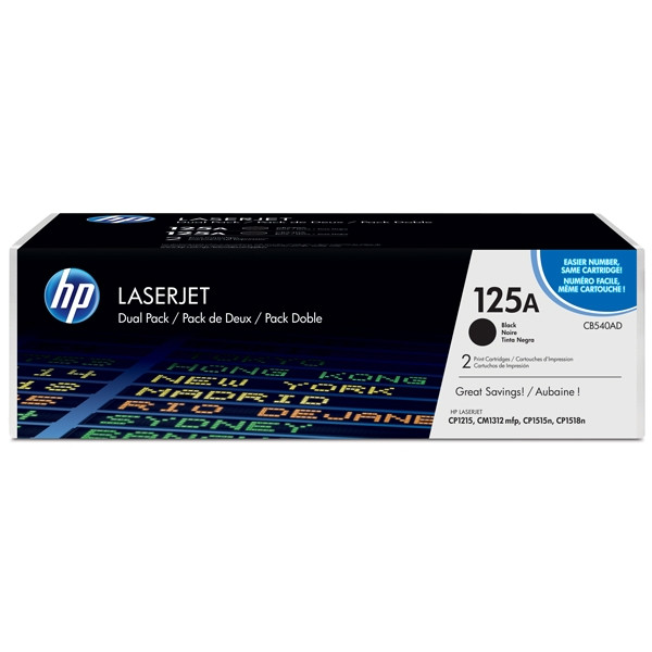 HP Toner HP 125A (CB540AD) Black 2-pack CB540AD 054116 - 1