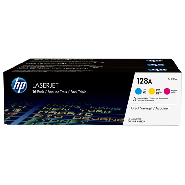 HP Toner HP 128A (CF371AM) C/M/Y 3-pack CF371AM 054760 - 1