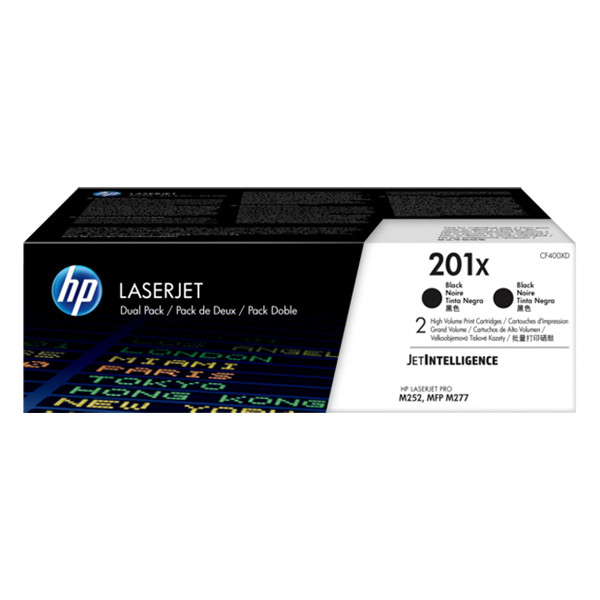 HP Toner HP 201X (CF400XD) High Capacity Black 2-pack CF400XD 054268 - 1