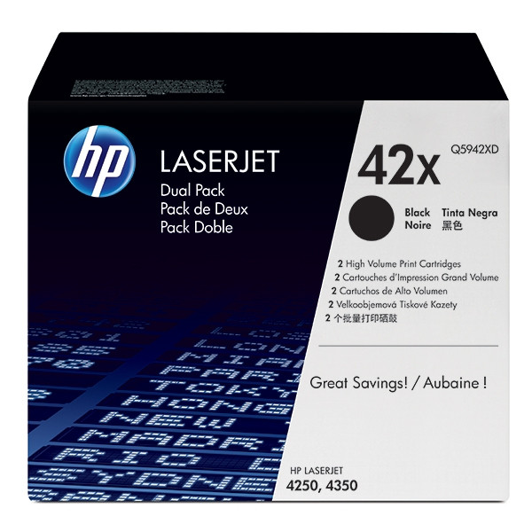 HP Toner HP 42XD (Q5942XD) High Capacity Black 2-pack Q5942XD 054086 - 1