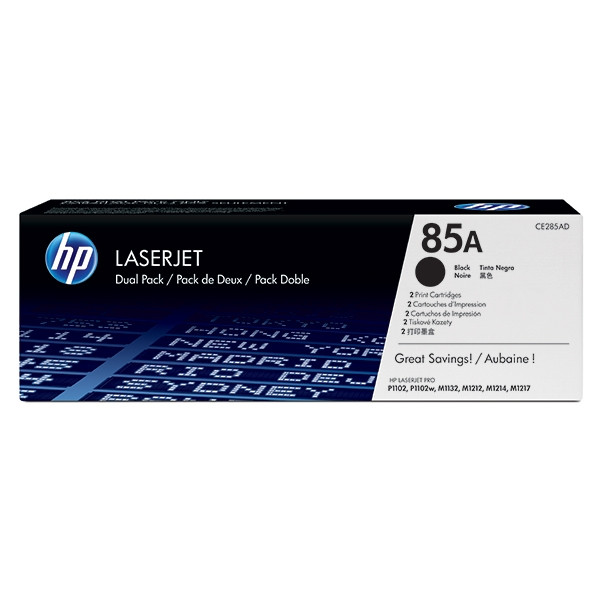 HP Toner HP 85A (CE285AD) Black 2-pack CE285AD 054106 - 1